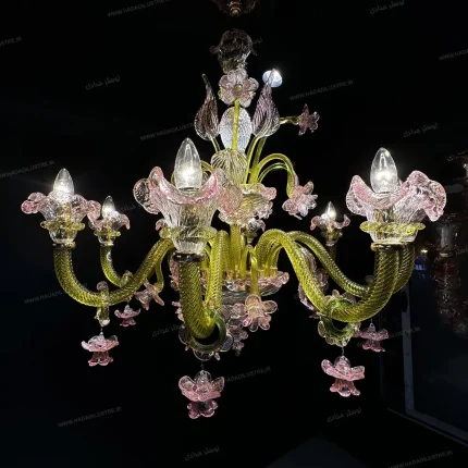 لوستر مدل مورانو رزا سایز 8 شاخه