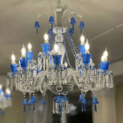 لوستر مدل باکارا سفید آبی