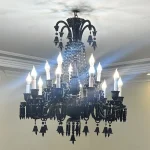 لوستر باکارا مشکی سایز 15 شاخه