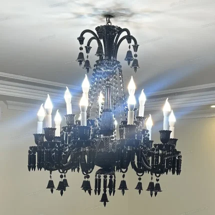 لوستر باکارا مشکی سایز 15 شاخه