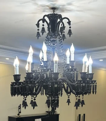 لوستر باکارا مشکی سایز 15 شاخه