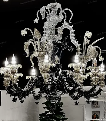 لوستر مدل مورانو رنگ تلفیقی سایز 12 شاخه