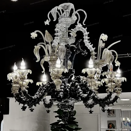 لوستر مدل مورانو رنگ تلفیقی سایز 12 شاخه