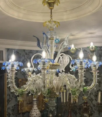 لوستر مدل مورانو سایز 8 شاخه دیزاین ایتالیایی