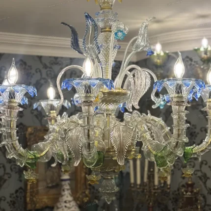 لوستر مدل مورانو سایز 8 شاخه دیزاین ایتالیایی