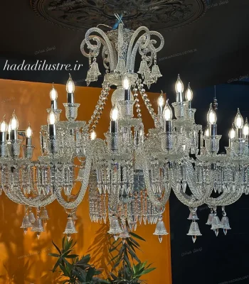 لوستر مدل باکارا رنگ سفید سایز 24 شاخه
