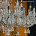 لوستر مدل باکارا رنگ سفید سایز 24 شاخه