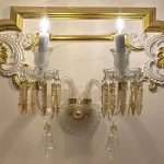 دیوارکوب مدل باکارا رنگ سفید طلایی سایز 2 شاخه