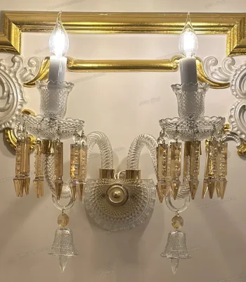 دیوارکوب مدل باکارا رنگ سفید طلایی سایز 2 شاخه
