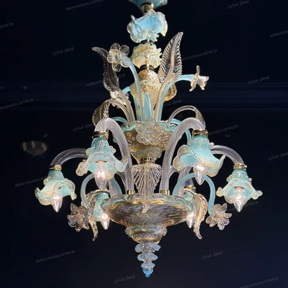 handmade-murano-inverted-chandelier-size-6-branches1 لوستر مدل مورانو واژگون دست ساز سایز 6 شاخه