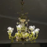 لوستر مدل مورانو سایز 8 شاخه دو ستونه