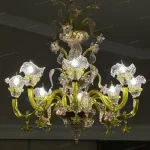 لوستر مدل مورانو سایز 8 شاخه دو ستونه