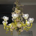 لوستر مدل مورانو سایز 8 شاخه دو ستونه