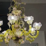 لوستر مدل مورانو سایز 8 شاخه دو ستونه