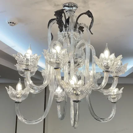 لوستر مدل مورانو رنگ سفید سایز 12 شاخه