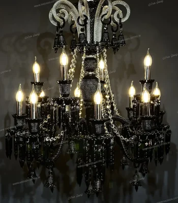 لوستر مدل باکارا سایز 12 شاخه مشکی