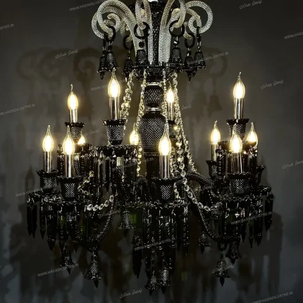 لوستر مدل باکارا سایز 12 شاخه مشکی