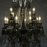 لوستر مدل باکارا سایز 12 شاخه مشکی