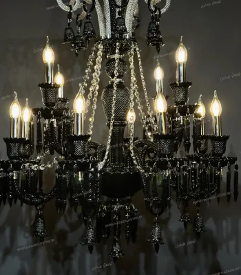 لوستر مدل باکارا سایز 12 شاخه مشکی