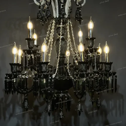 لوستر مدل باکارا سایز 12 شاخه مشکی