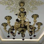 لوستر مدل مورانو تم طلایی مشکی سایز 8 شاخه