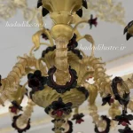 لوستر مدل مورانو تم طلایی مشکی سایز 8 شاخه