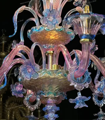 لوستر مدل مورانو هفت رنگ سایز 8 شاخه