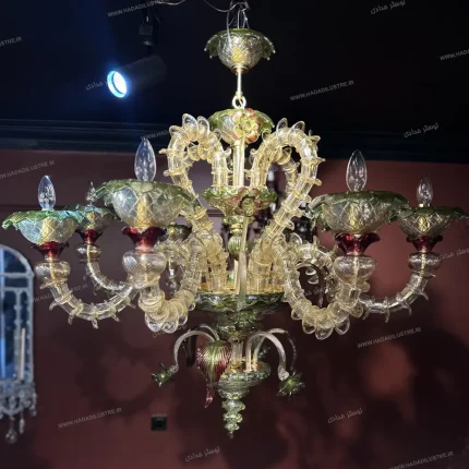 لوستر مورانو نیو فیس مدل دل سایز 8 شاخه