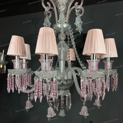 لوستر مدل باکارا صورتی سایز 8 شاخه