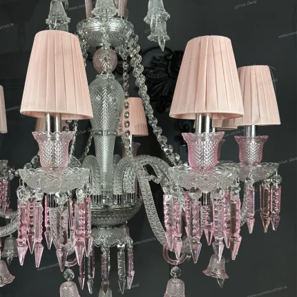 لوستر مدل باکارا صورتی سایز 8 شاخه