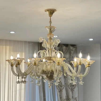 لوستر مورانو مدل رزا سایز 12 شاخه