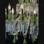قیمت لوستر باکارا سایز 32 شاخه تلفیق رنگ سفید کلیر و سبز